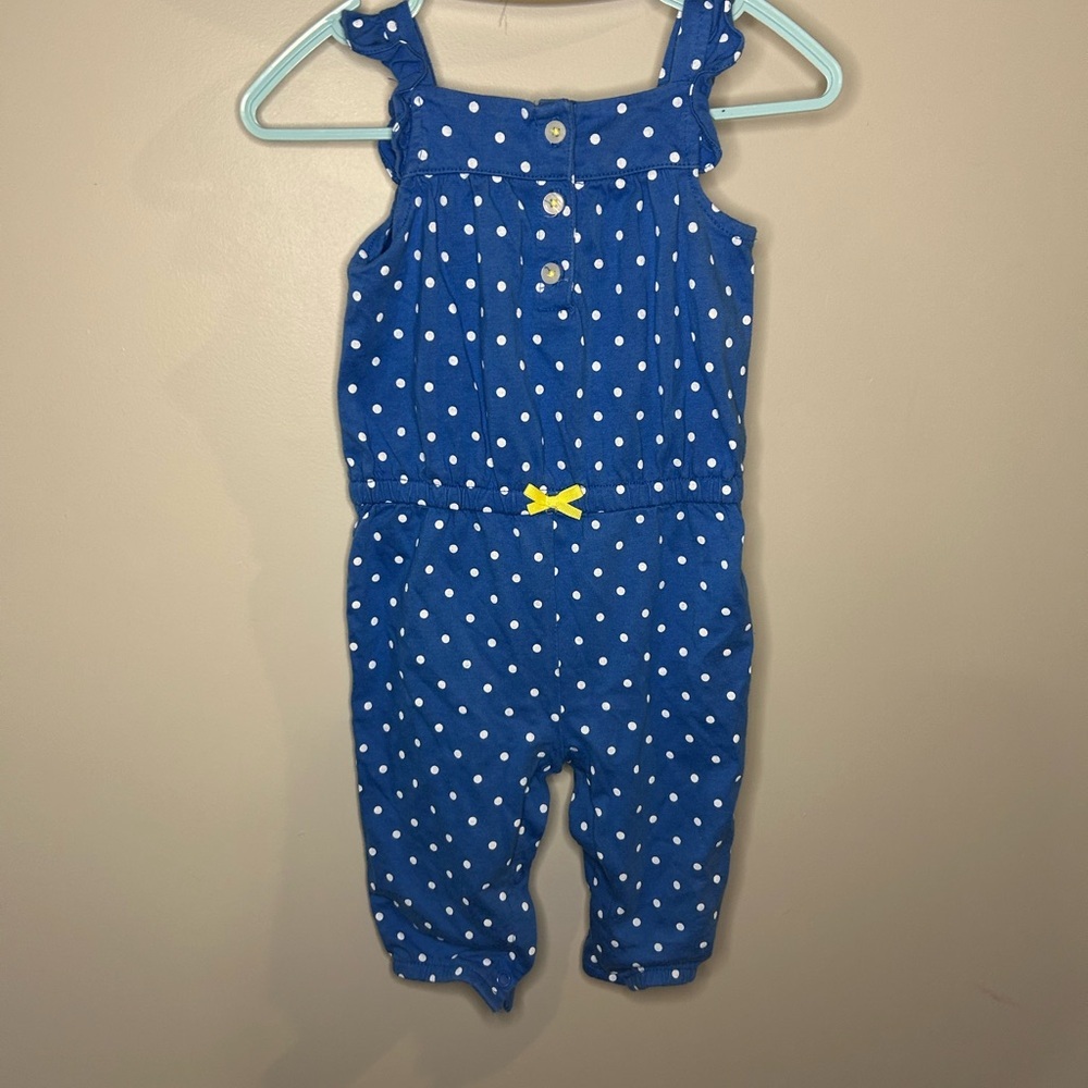 Carter's Navy and White Dot Romper